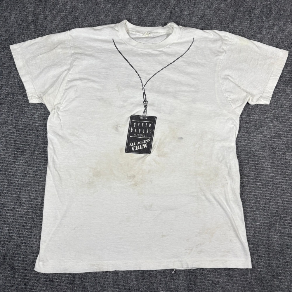 Vintage Garth Brooks No Fences All Access Crew T Shirt Tour Concert Tee